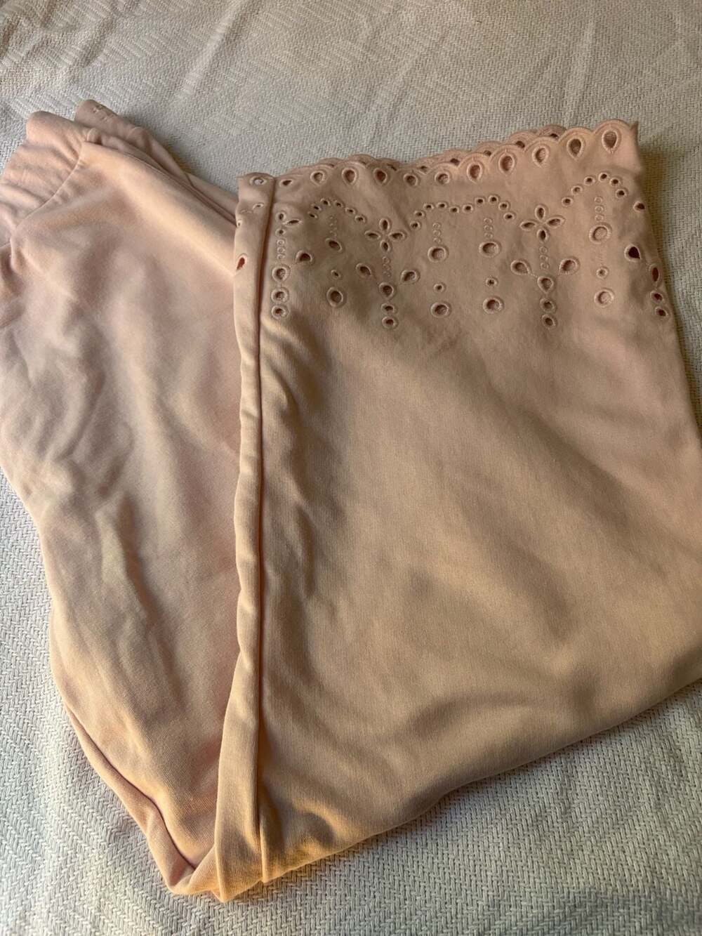 Philosophy Republic Clothing Eyelet Hem Sweatpants Blushing Pink Large